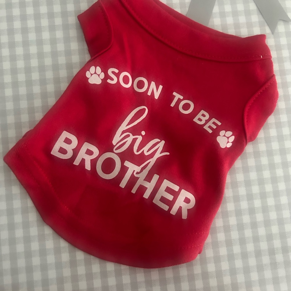 Red Soon to Be Big Brother Pet Shirt